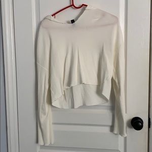 White  waffle knit sweater